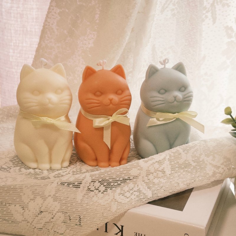 Cat Shape Scented Candle Lucky Cat Diffuser Art Cat Shape Candle Lucky Cat Candle - เทียน/เชิงเทียน - ขี้ผึ้ง หลากหลายสี