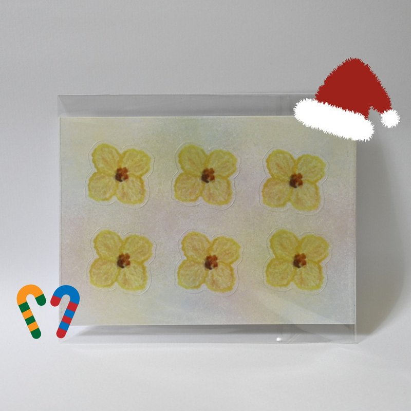 Amber Transparent Flower Transparent Sticker Hand-drawn Floral Plants Planner Decoration Christmas Gift Exchange Stickers - สติกเกอร์ - กระดาษ 