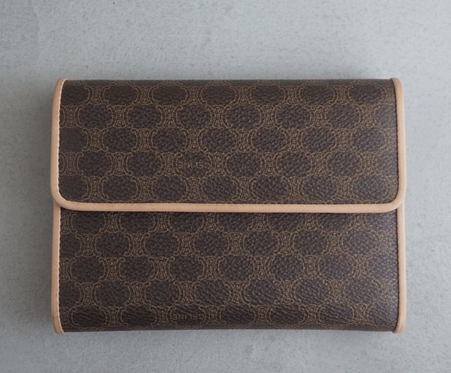 【しょうたん】CELINE セリーヌ マカダム 三つ折り財布 CELINE（セリーヌ） 三つ折り財布 マカダム デニム ブラック メンズ