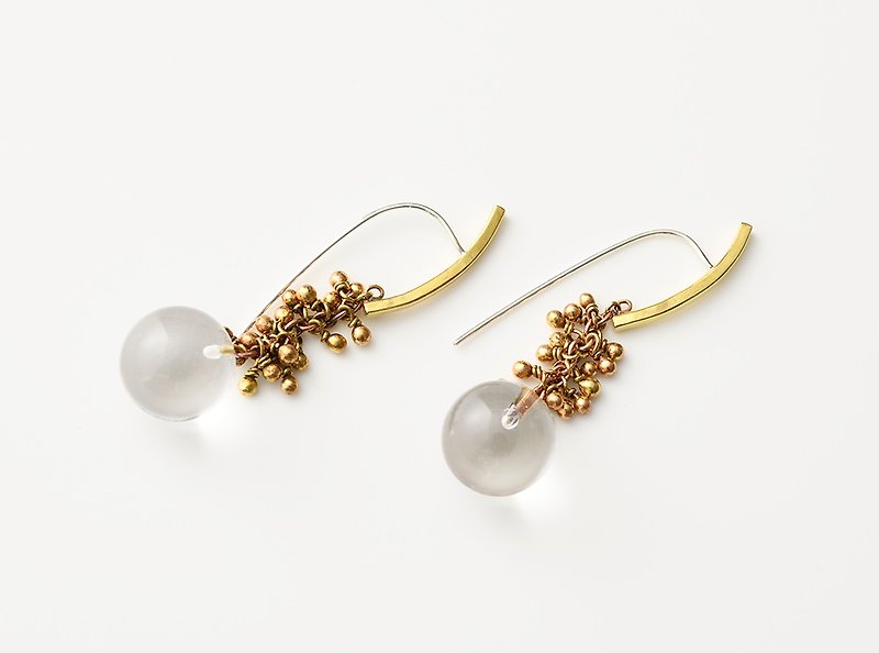 CP196 (crystal) - Earrings & Clip-ons - Other Metals Transparent