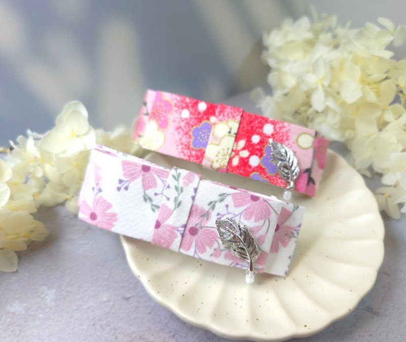 Modern Japanese style bow French clip 8cm spring clip - เครื่องประดับผม - วัสดุอื่นๆ หลากหลายสี