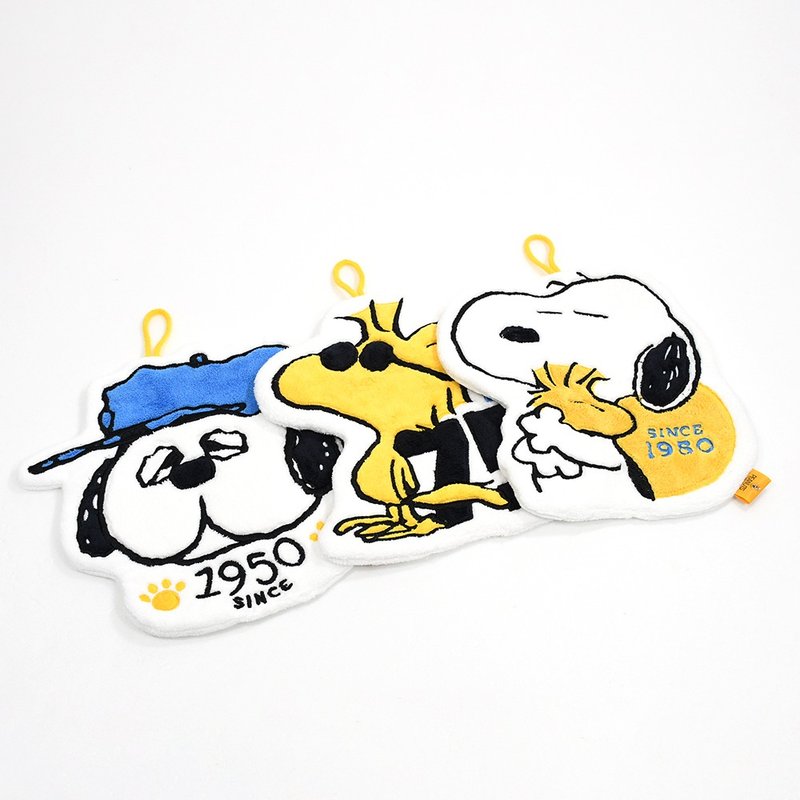 【MORINO】SNOOPY史努比75週年限定超細纖維造型擦手巾 - 其他 - 其他材質 黃色