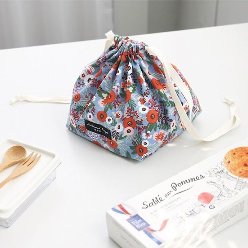 iconic Travel Accessories - Square Beam Pouch - Colorful Bloom, ICO89025 - Other - Cotton & Hemp Blue