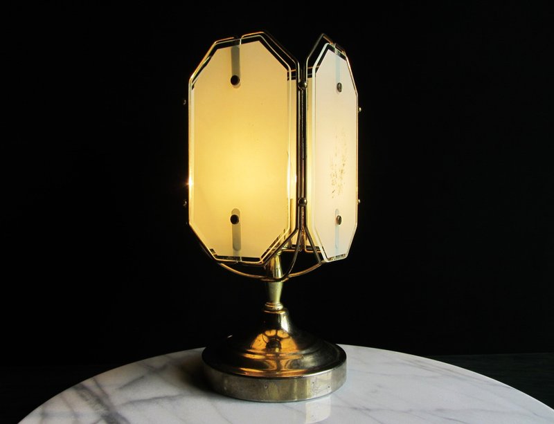 [OLD-TIME] Early second-hand Taiwan-made glass table lamp - Lighting - Other Materials 