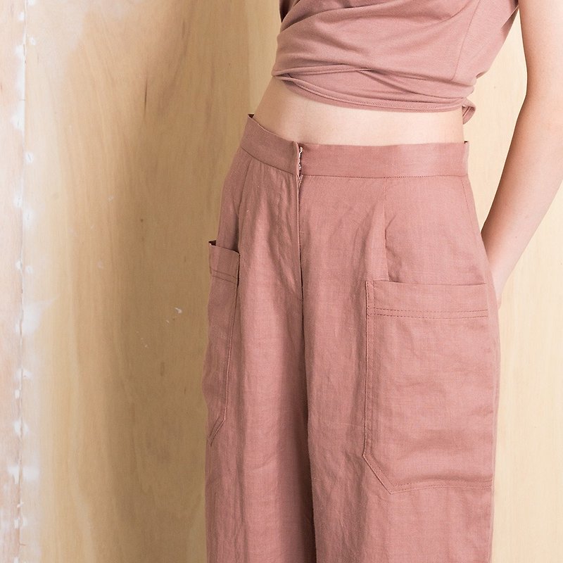 Detail pressure line pants - กางเกงขายาว - ผ้าฝ้าย/ผ้าลินิน 