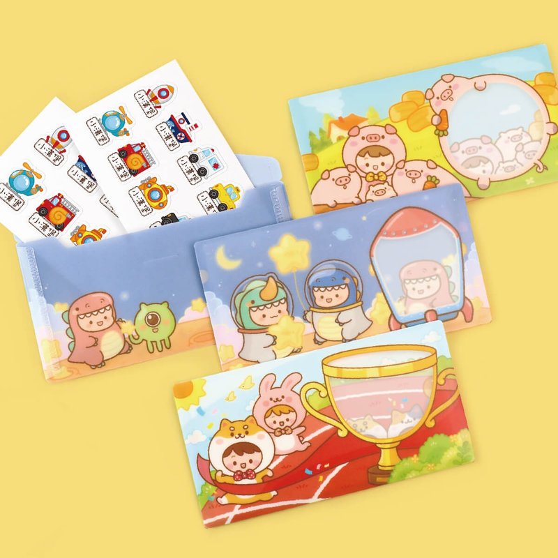 [Exclusive Design] Name Sticker Storage Card Holder-Fun Animal Series 4 - Stickers - Plastic Transparent