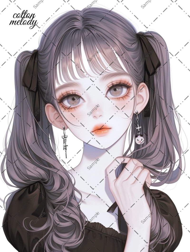 original sticker no.1554 人物ステッカー オリジナルステッカー 人物ステッカー 女の子ステッカー オリジナル人物ステッカー - 貼紙 - 紙 