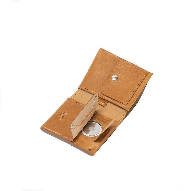 皮革 AirTag 皮夾錢包 - 長短皮夾/錢包 - 真皮 咖啡色