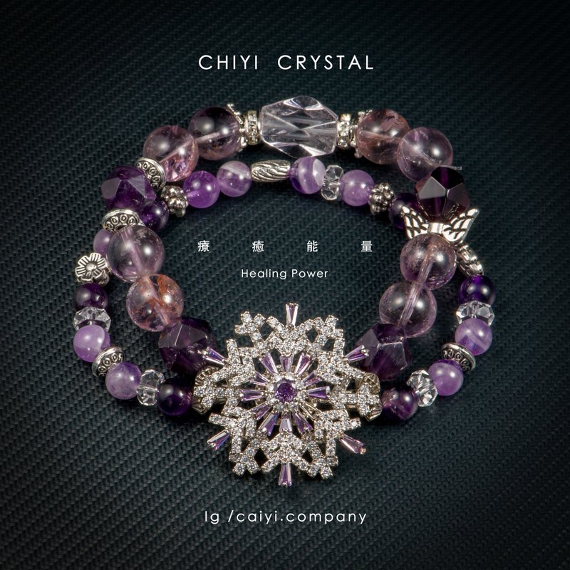 Mining memory ore. Purple Qidonglai Fuyunyingmen Amethyst Christmas Star Limited Design - สร้อยข้อมือ - คริสตัล 