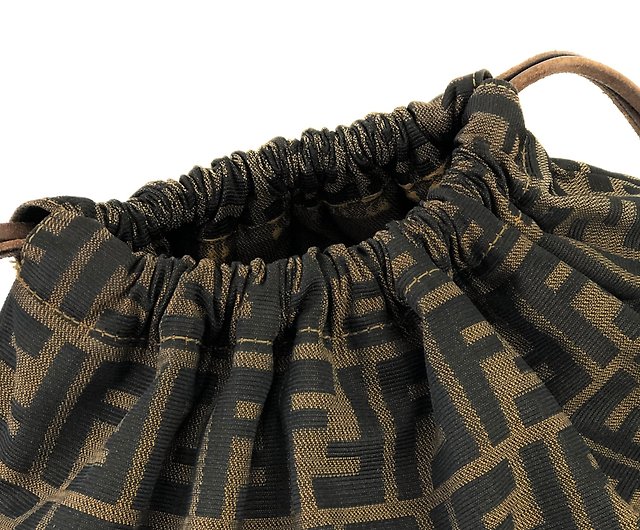 Authentic Vintage FENDI Brown Zucca Jacquard Clutch Bag 