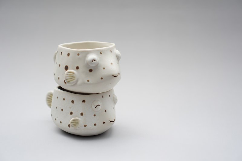 Puffer pot , Puffer plant pot , Handmade ceramics , pottery  - 植物/盆栽/盆景 - 陶 黃色