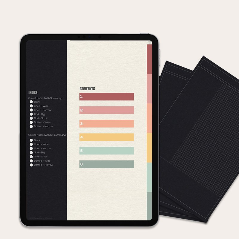 iPad Electronic Handbook Template Goodnotes Dark Cornell Notebook Eye Protection Paper Pattern Notability - Digital Planner & Materials - Other Materials 