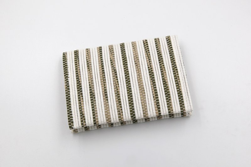 [Paper cloth home] Paper thread woven business card holder/card holder coffee white - Card Holders & Cases - Paper White