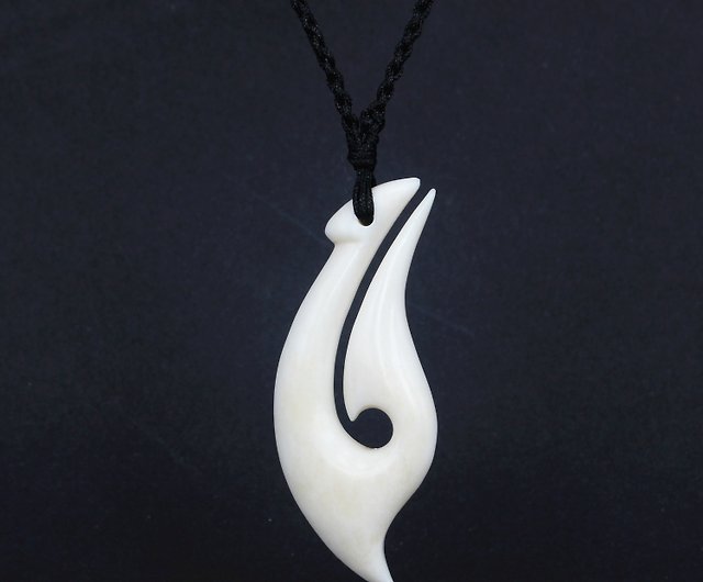Maori ethnic simple fish hook retro personality male necklace gift