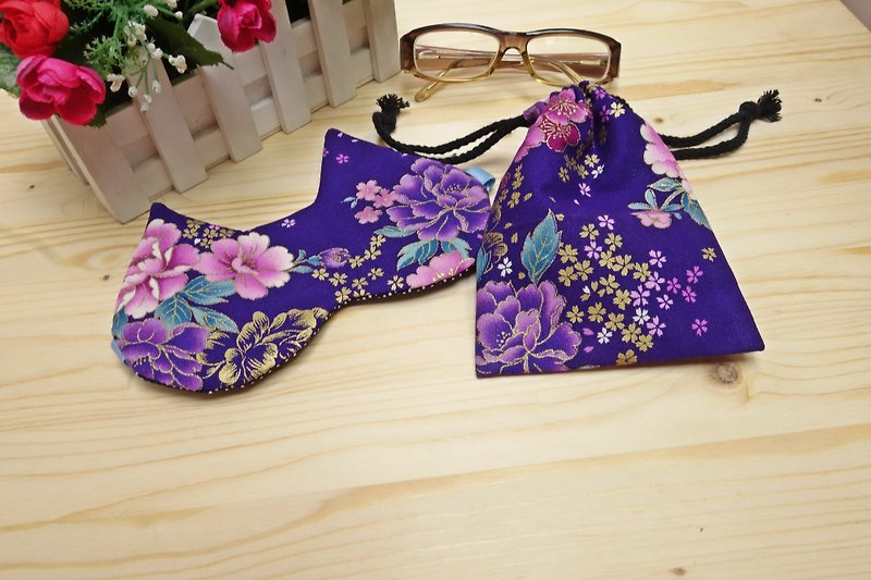 Purple roses adjustable sleep goggles attached to the mouth of the bag sleeping mask * sk - Eye Masks - Cotton & Hemp Purple