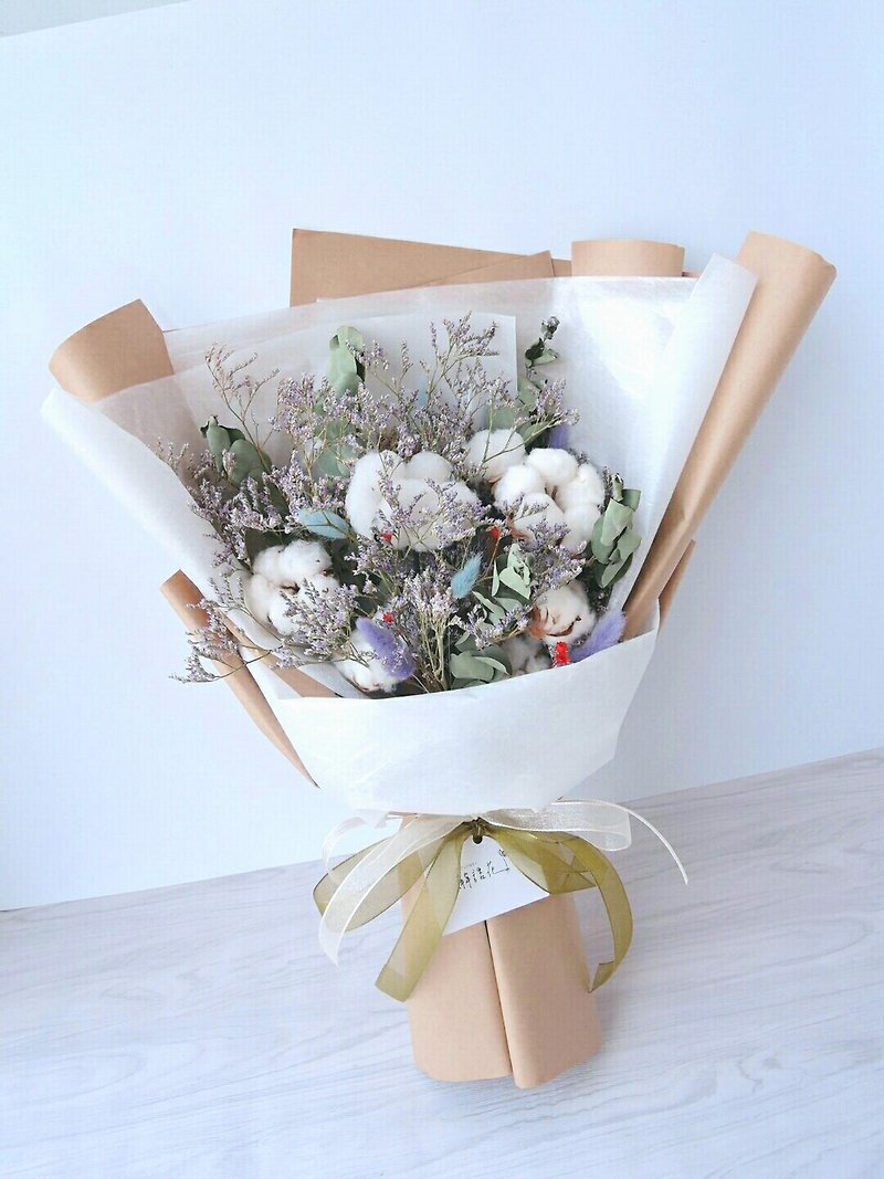JY.flower傑Yuhua []初期の柔らかい綿乾燥花束春 - 観葉植物 - 寄せ植え・花 ホワイト