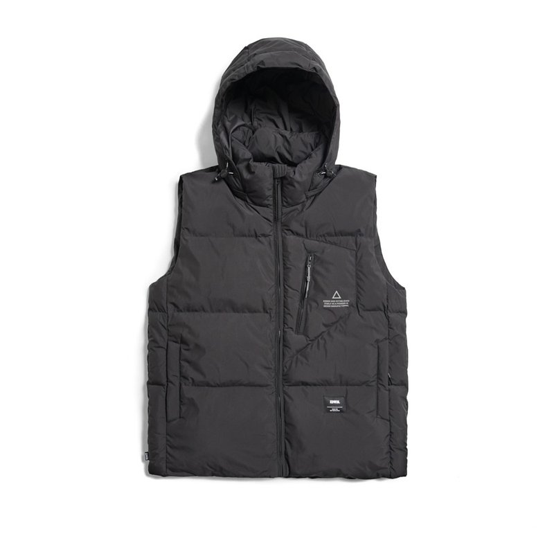 EDWIN Coldproof Hooded Vest-Men's (Black) #Vest - Men's Tank Tops & Vests - Other Man-Made Fibers Black