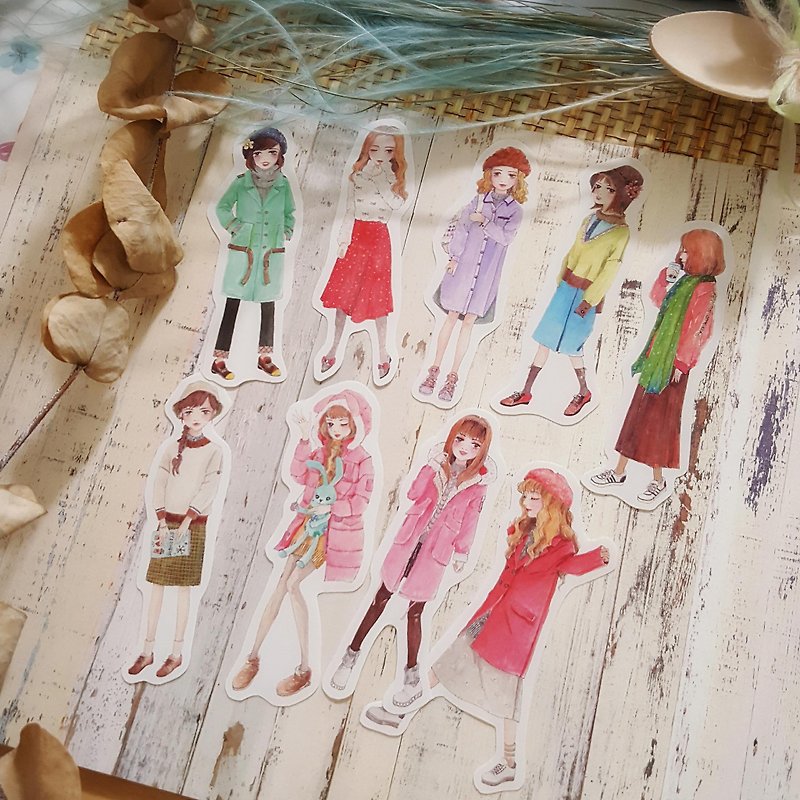 Winter festival girl stickers - Stickers - Paper 