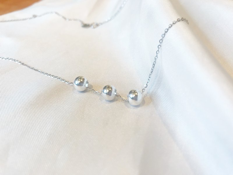 Versatile Transfer Beads Sterling Silver Necklace - สร้อยคอ - เงินแท้ สีเงิน