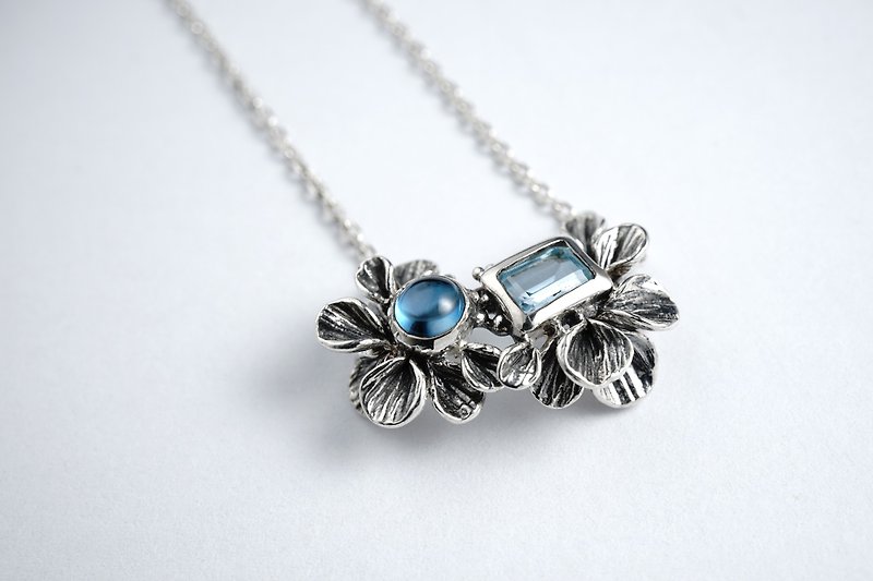 【Wearing is beautiful flowers】series - Natural Gemstone・Sterling Silver Necklace - สร้อยคอ - เงินแท้ สีเงิน