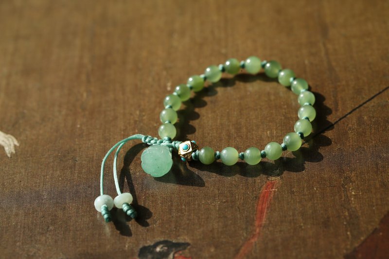 [Hetian Jade Jasper] Bracelet with fresh style/bracelet/little fairy gift - Bracelets - Jade Green