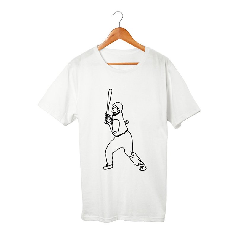 Baseball T恤 - T 恤 - 棉．麻 白色