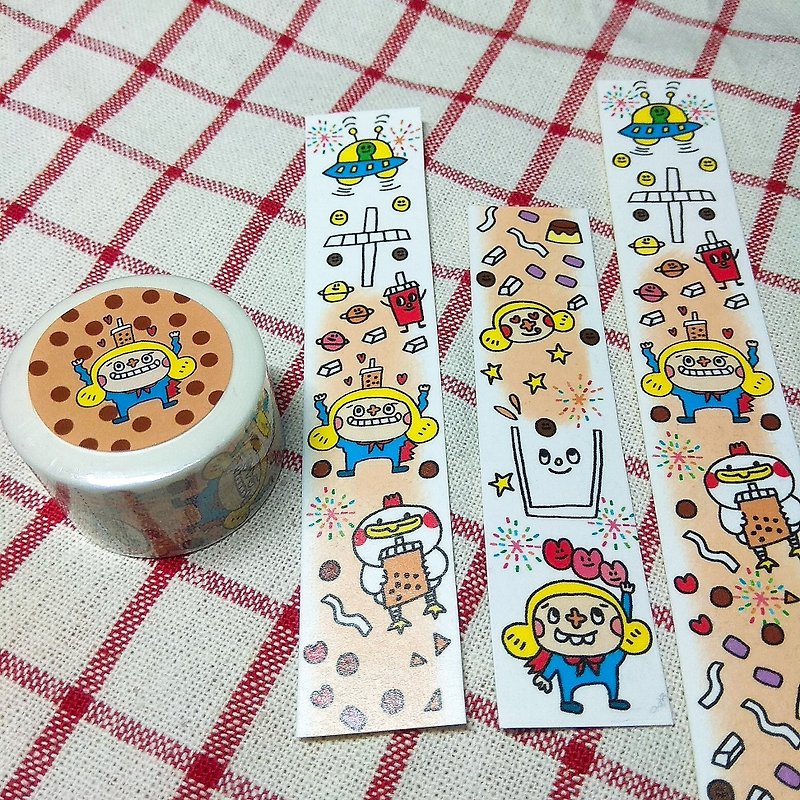 Happy Food Pearl Milk Tea / Paper Tape - Washi Tape - Paper Multicolor