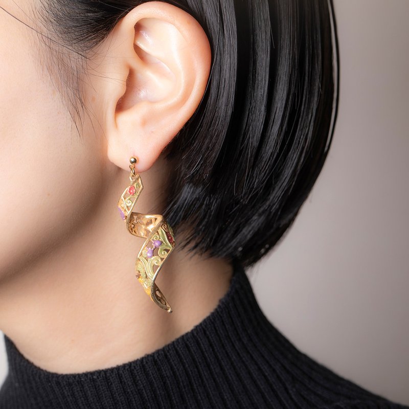 Helix Spring - ต่างหู - โลหะ สีทอง