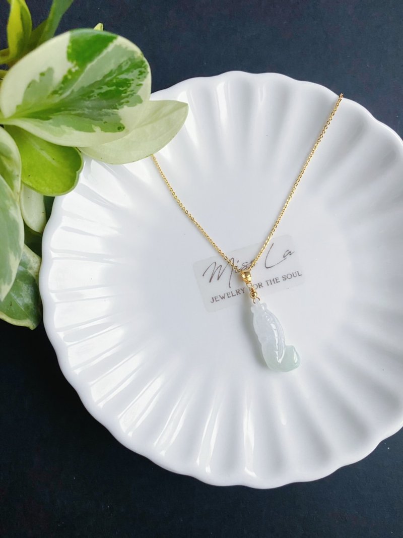 【售出】緬甸玉A玉翡翠 冰種翹色綠 鯉魚 項鍊 財多富裕 富貴有餘 - 手機掛繩/背帶 - 玉石 綠色