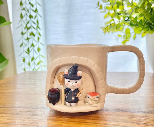 Handmade Cat design Coffee mug