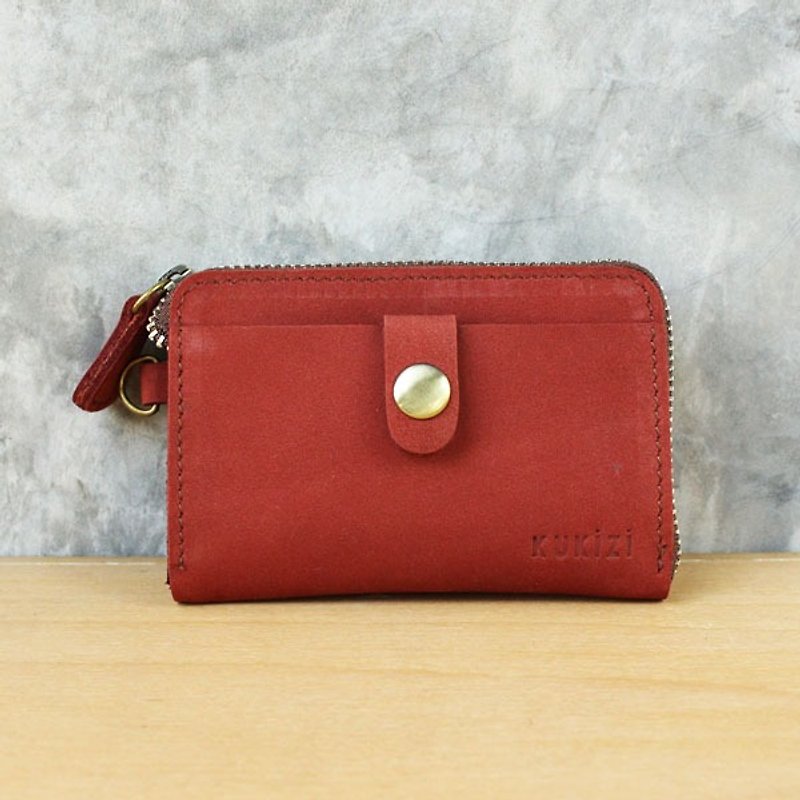 Key Case - F1 สีแดง / Key Holder / Key Ring / Key Bag (Genuine Cow Leather) - ที่ห้อยกุญแจ - หนังแท้ 