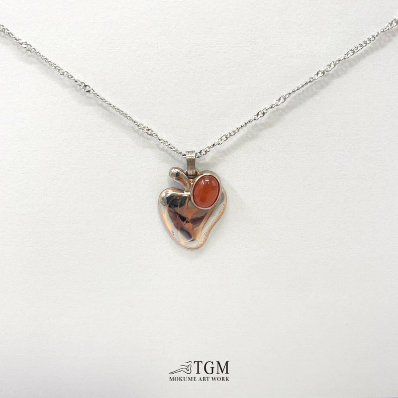 Lotus Leaf Necklace / Love / Gifts / Wood Mesh Gold / Agate - สร้อยคอ - โลหะ 