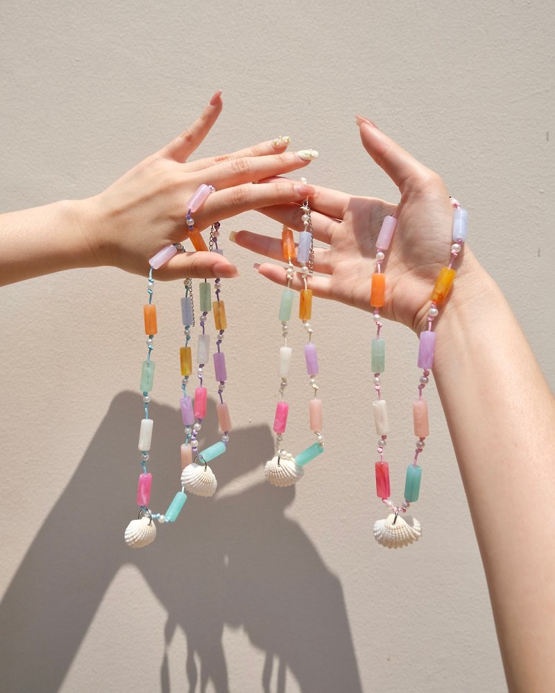 Necklace Holiday ChooChoo • Boho Chic Beach Handmade Fashion Beach Jewelry Jade - Necklaces - Stainless Steel 