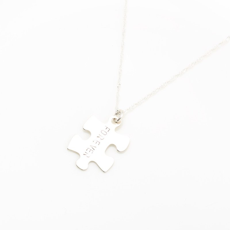 Custom puzzle stamping letter digit s925 sterling silver valentine's day gift - สร้อยคอทรง Collar - เงินแท้ สีเงิน