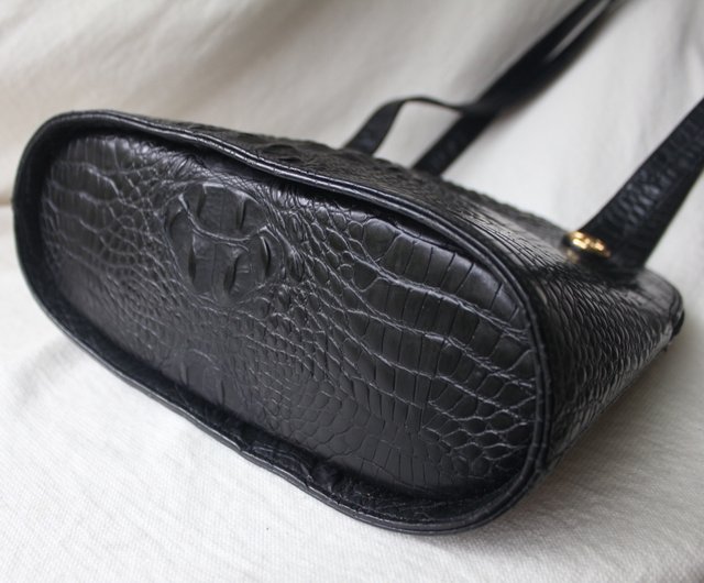 FOAK vintage Pourchet French crocodile leather pattern antique bag