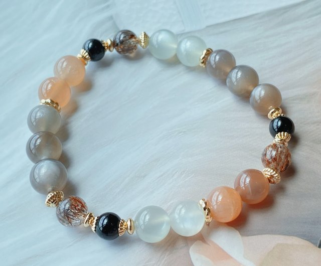ムーンストーン ブレスレット B ムーンストーン バックボーン ムーンストーン ブラック ゴールド
