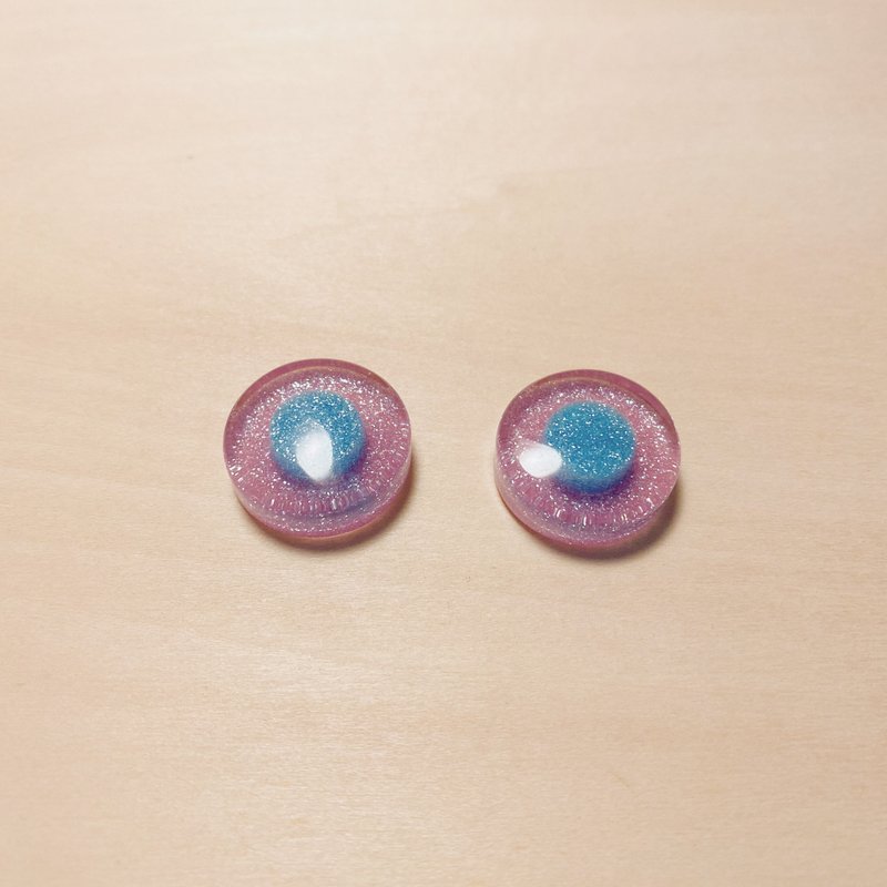 Vintage purple blue candy round earrings - ต่างหู - เรซิน สีม่วง