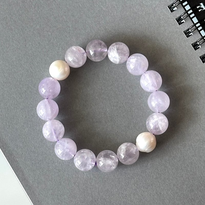 [Mixed Beads] Lavender Amethyst | Freshwater Pearl Bracelet Concentrates Memory, Clears Mind, Stabilizes Emotions - สร้อยข้อมือ - เครื่องประดับพลอย สีม่วง