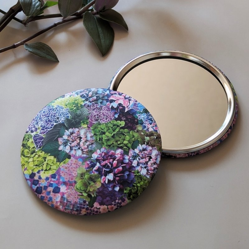 [Perfectly round hand mirror] Hydrangea floating in a water vessel - อื่นๆ - แก้ว สีม่วง