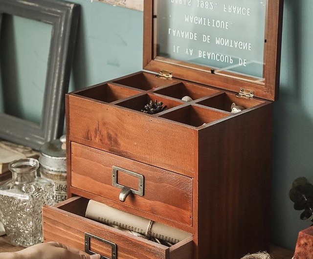 Wooden Box Storage Drawer Desktop Storage Drawers Jewelry