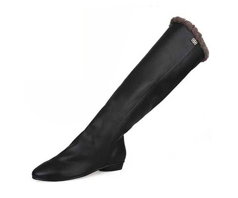 [] SPURの靴の秋と冬の毛皮のブーツ4948 BLACK - スリッポン - 革 