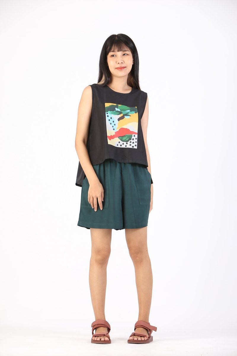 Tank Top Cotton - Free Size (PrintScreen) - เสื้อผู้หญิง - เส้นใยสังเคราะห์ สีเขียว