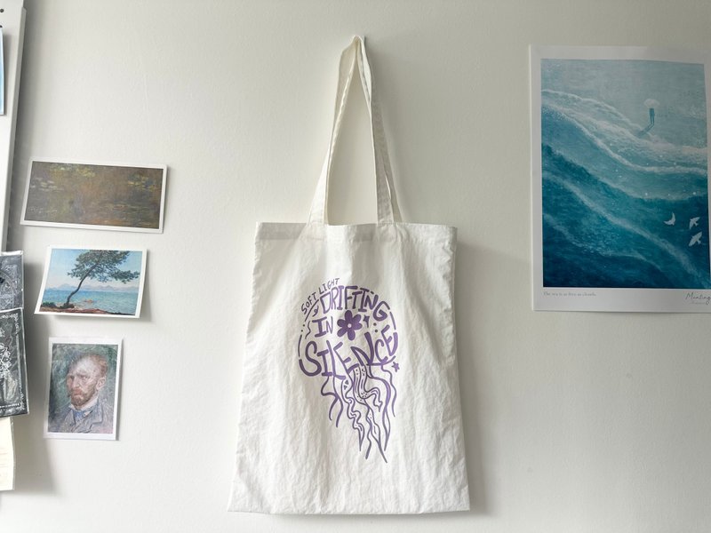 *預購* 海月水母・防潑水手提包 Tote Bag - 手提包/手提袋 - 尼龍 白色