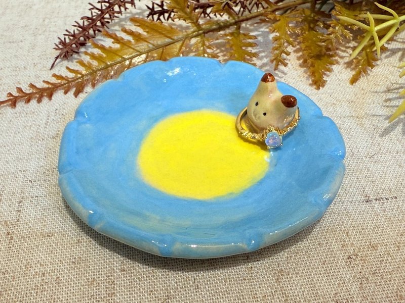森林小花盤-兔子 - 其他 - 陶 藍色