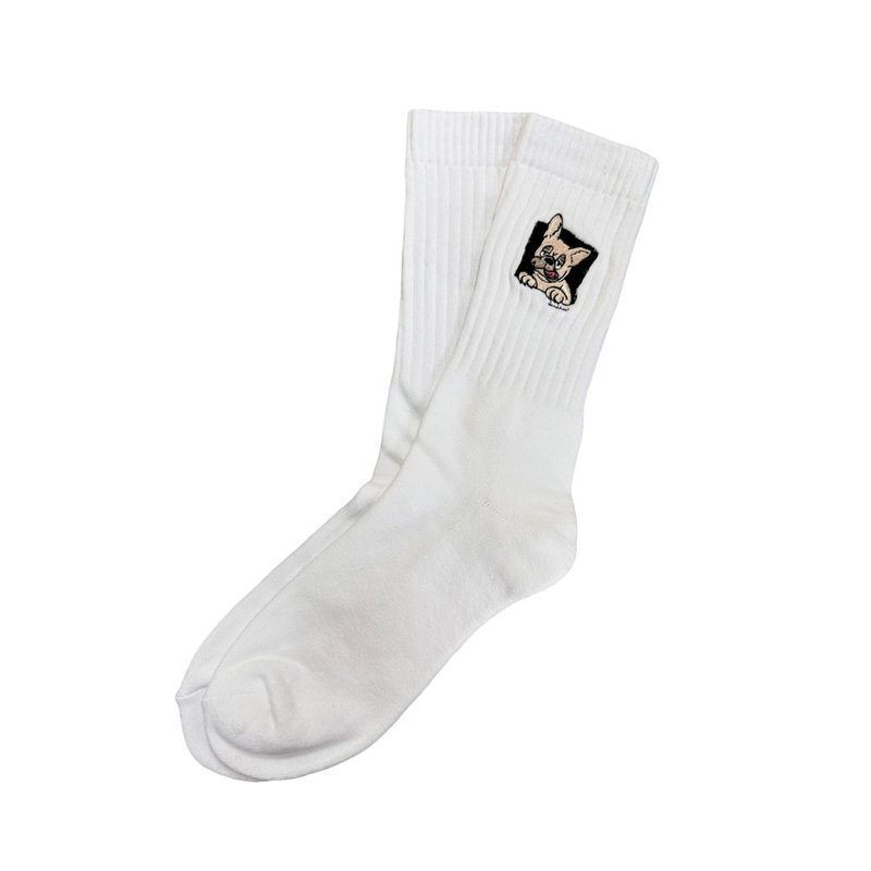 FRENCHIE DOG SOCKS -FAWN - Other - Cotton & Hemp White