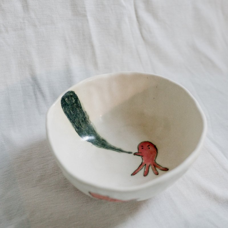 Underwater creature bowl with inkjet juice / earthenware we pinch - Bowls - Porcelain 