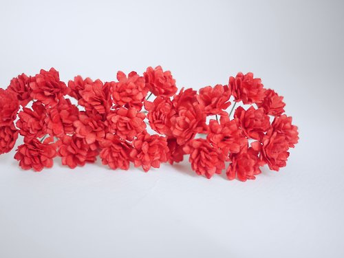 makemefrompaper Paper Flower, DIY gift supplies 50 pieces big gypsophila, size 1.5 cm. red color