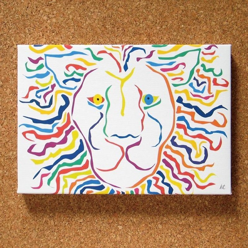 สิงโตสีสด สวยงาม ศิลปะ โปสเตอร์ ภาพ สัตว์ สี รุ่นสีขาว - โปสเตอร์ - วัสดุอื่นๆ หลากหลายสี