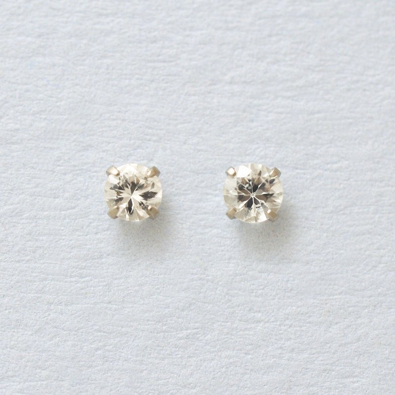 【Second Earrings】 鉑金白藍寶石耳環 - 耳環/耳夾/耳骨夾 - 貴金屬 
