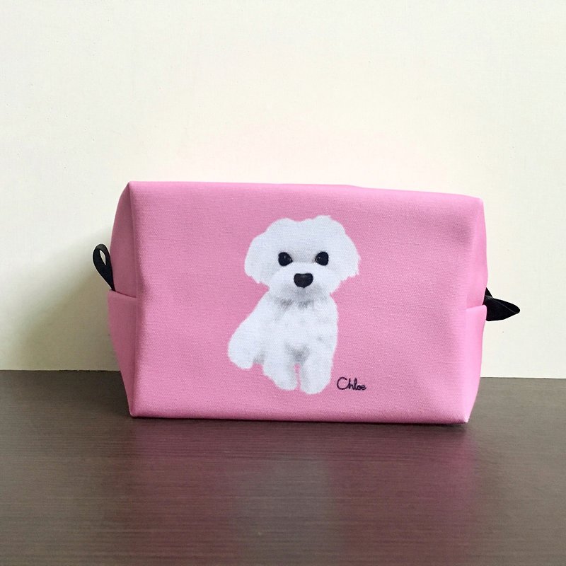 Classic Wangmiao Cosmetic Bag/Storage Bag-Maltese - Toiletry Bags & Pouches - Polyester Pink